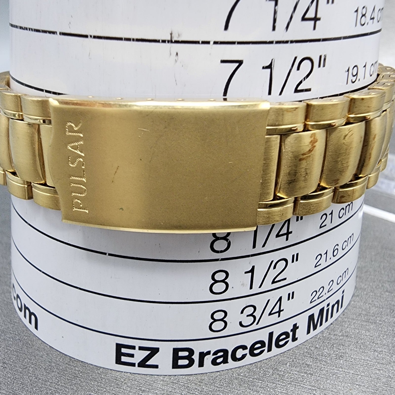 Seiko Pulsar Chronograph Watch Men 39mm Gold Dial Gold Tone Alarm Date New Batt10