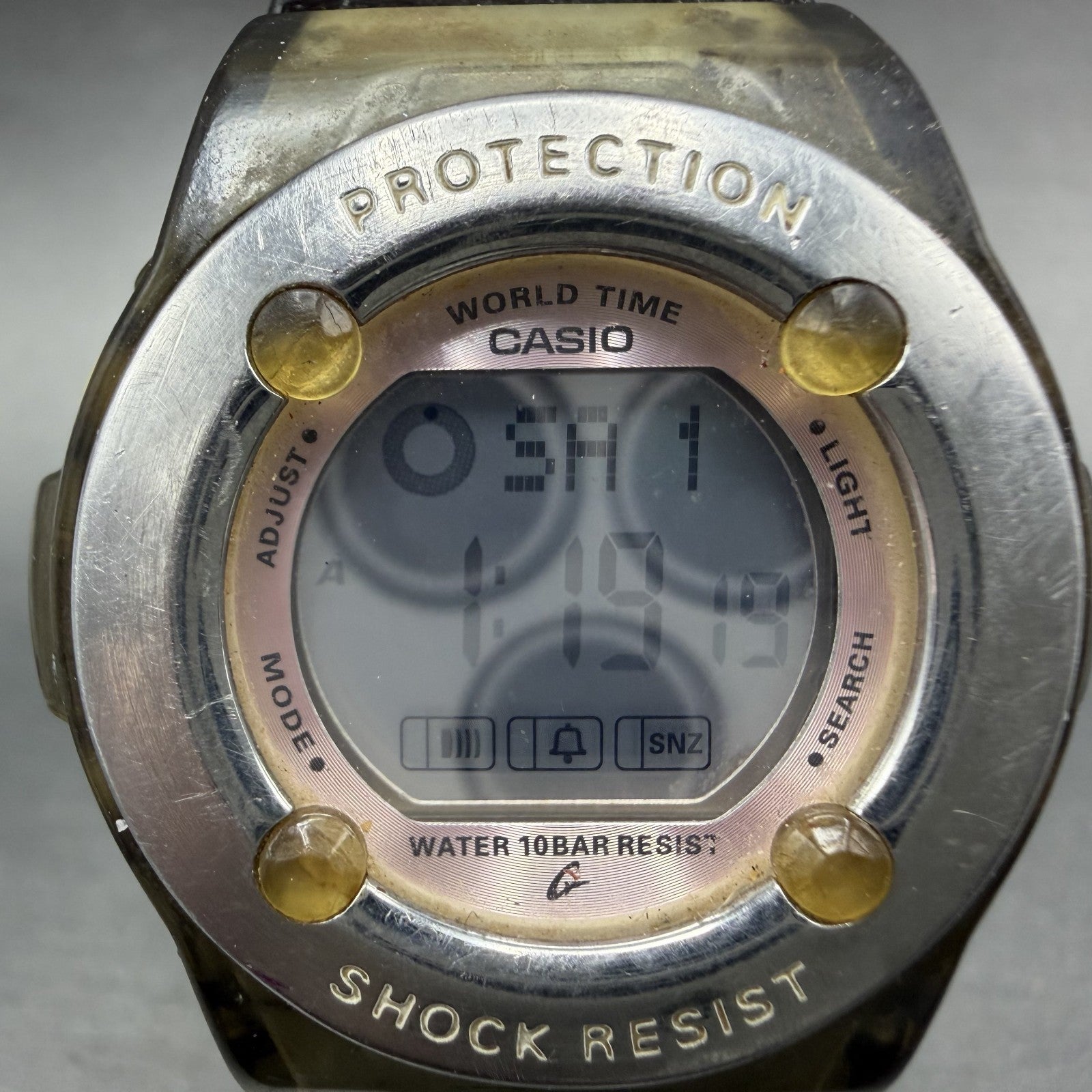 Casio Baby-G Watch Women 37mm Digital Clear Alarm Chrono BG-1302 New Battery1