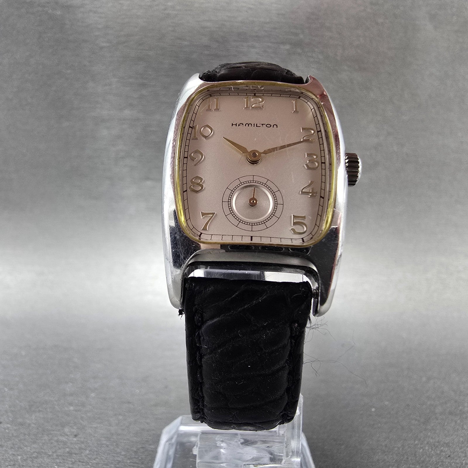 Hamilton Boulton Watch Men 24mm Silver Dial Silver Small Seconds 6265 New Batt5