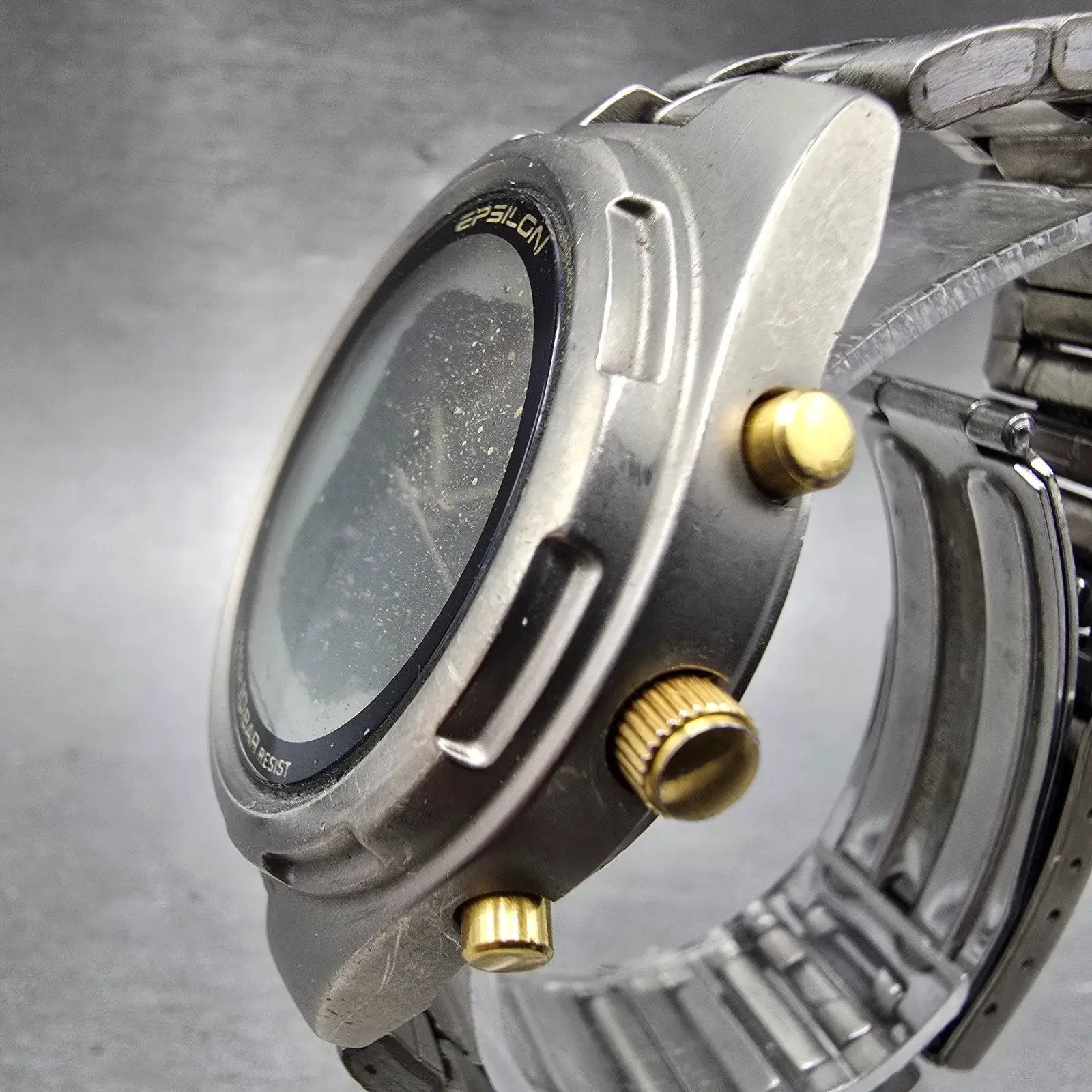 Seiko Alba Epsilon Watch Men 41mm Black Dial Titanium Ana Digi Y911-0A10 PARTS3