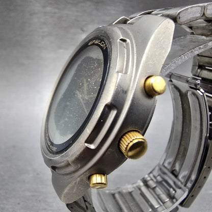 Seiko Alba Epsilon Watch Men 41mm Black Dial Titanium Ana Digi Y911-0A10 PARTS3