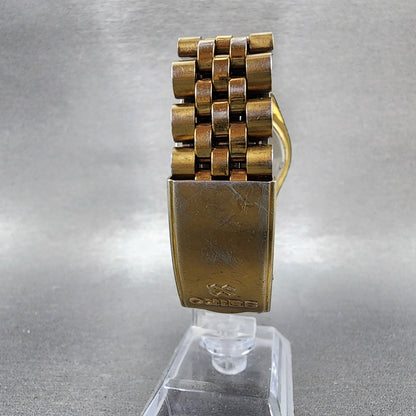Seiko SQ Watch 37mm Men Gold Dial Gold Tone Daydate Round 5y238a68 New Battery7