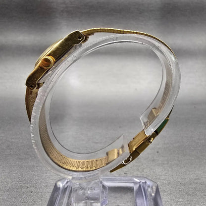 Citizen CQ Watch Women 17mm Champagne Dial Gold Tone Oval 3220-890779 New Batt6