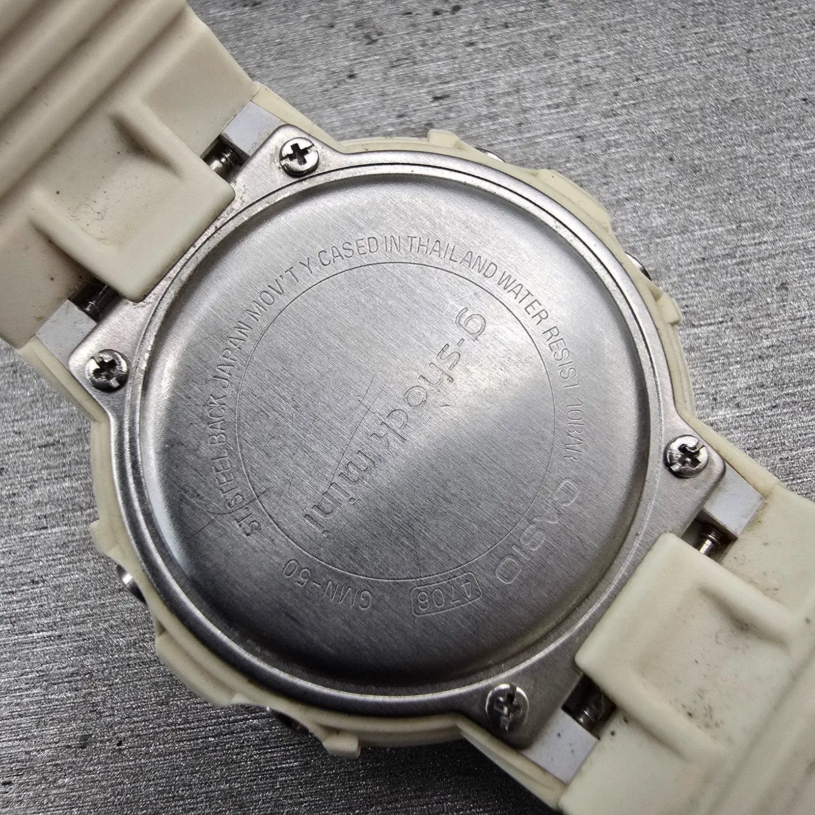 Casio G-Shock Mini GMN-50 Watch Women White White Chrono Alarm New Battery READ10
