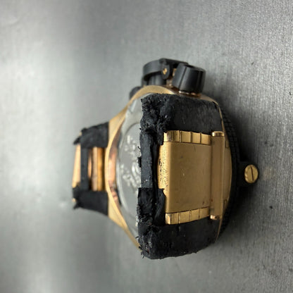 Invicta Subaqua Noma IV Chronograph Watch Men 50mm Black Dial Gold Tone New Batt10