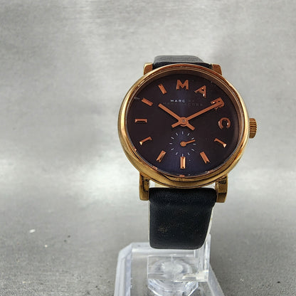 Marc Jacobs Baker Watch Women 28mm Blue Dial Rose Gold Tone Small Seconds NewBat5