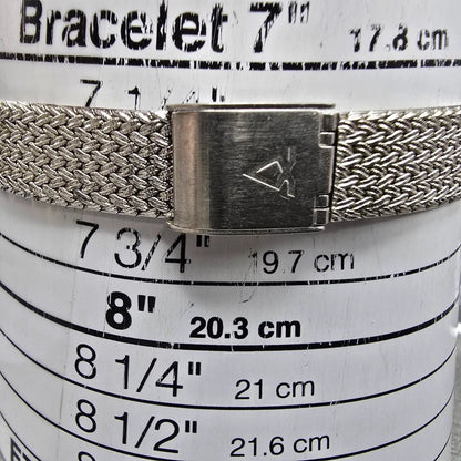 Lonber Sapphire Watch Women 23mm Silver Dial Silver Tone Round New Battery Mesh10