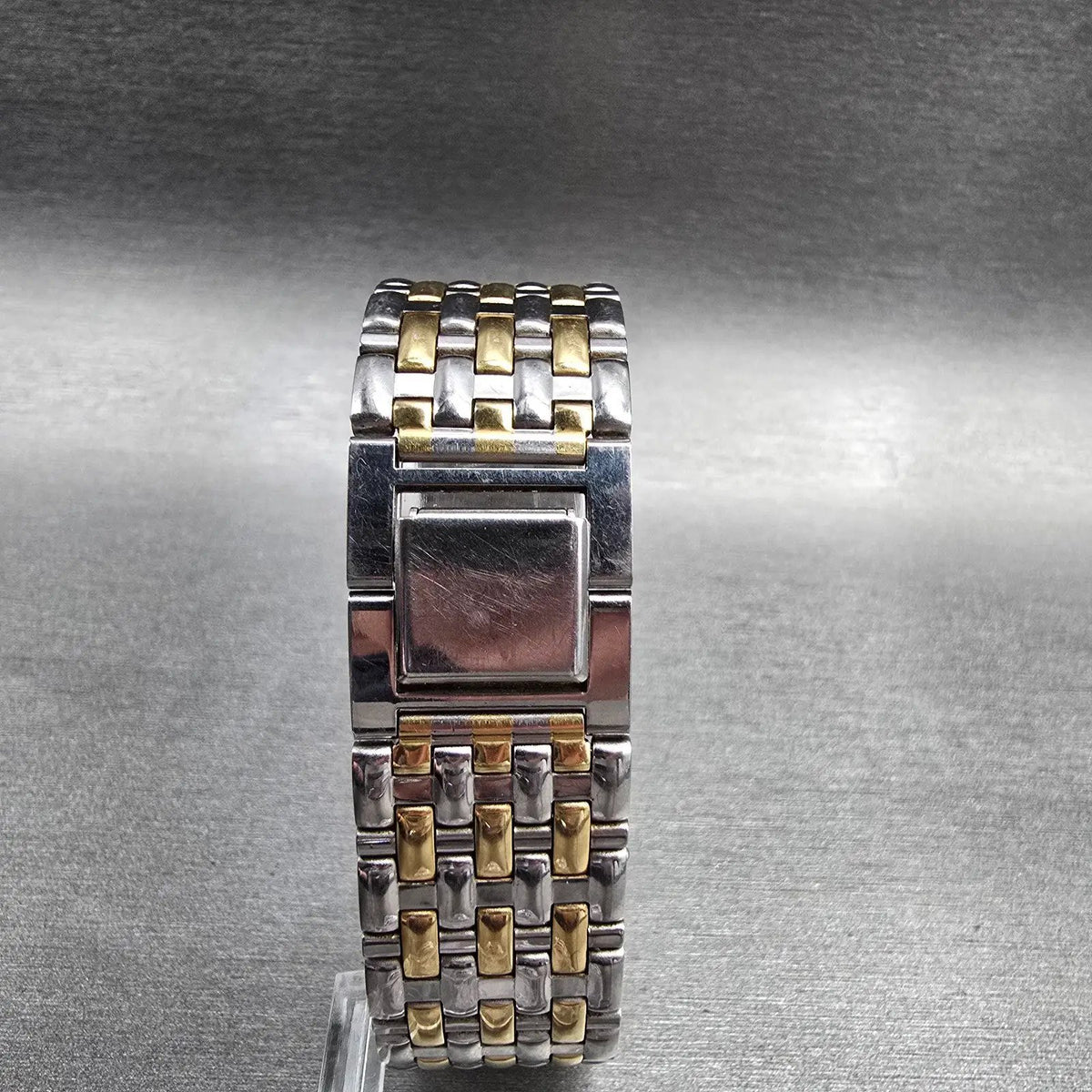 Seiko Tank Watch Men 26mm White Dial Two Tone Date Rectangle 7N22-5A10 New Batt7