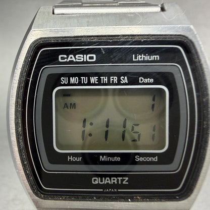 Casio 58 S005 Watch Men 36mm Digital Silver Tone Daydate New Battery Vintage ABC1