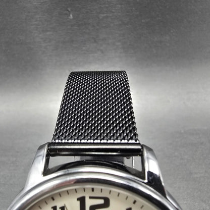 Timex Easy Reader Watch Men 43mm Cream Dial Silver Round New Battery T282014