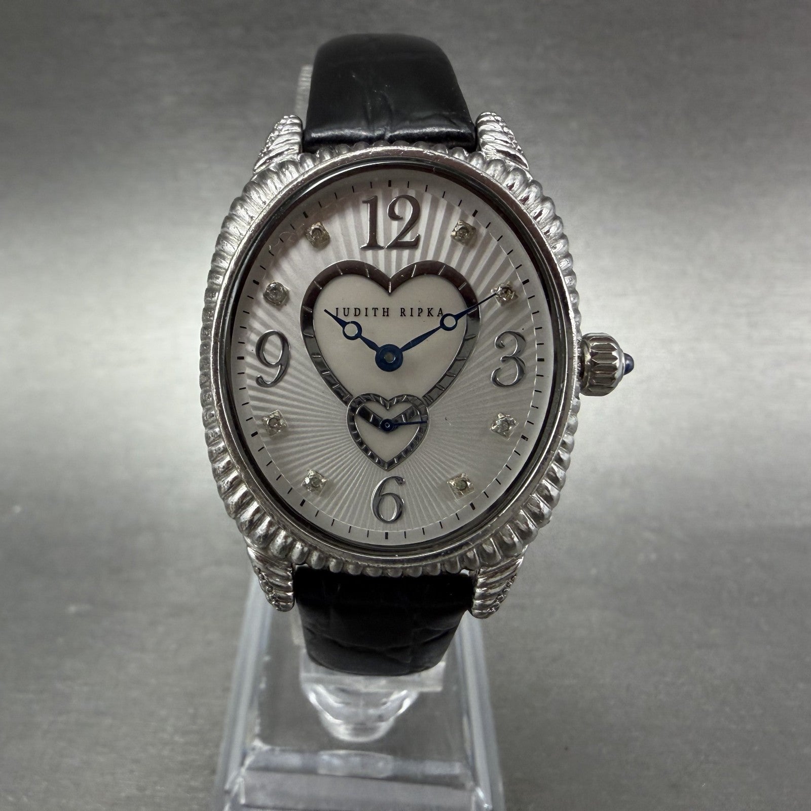 Judith Ripka Watch Women 29mm White Dial Sterling Silver Oval New Battery0