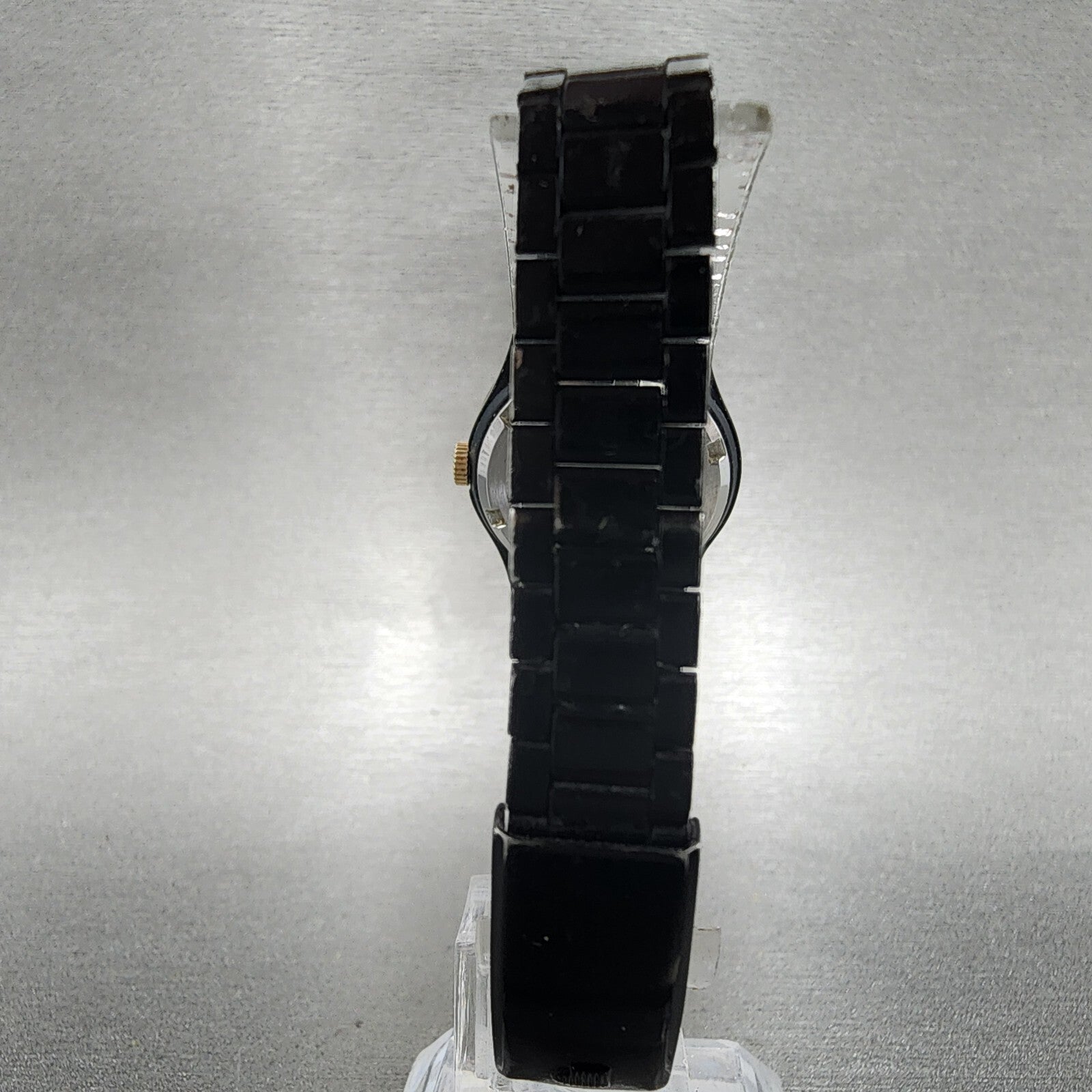 Pulsar Watch Women 25mm Black Dial Black Tone Daydate Round Y6430330 New Batt7