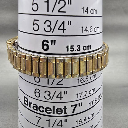 Seiko Watch Women 12mm Brown Dial Gold Tone Rectangle 2E20-5349 New Battery VTG9