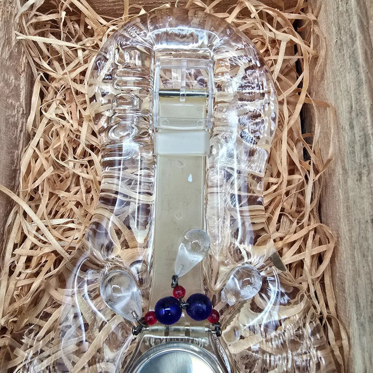 Swatch Chandelier Watch Men 34mm Silver Dial Clear GZ125 New Battery NOS Crate5