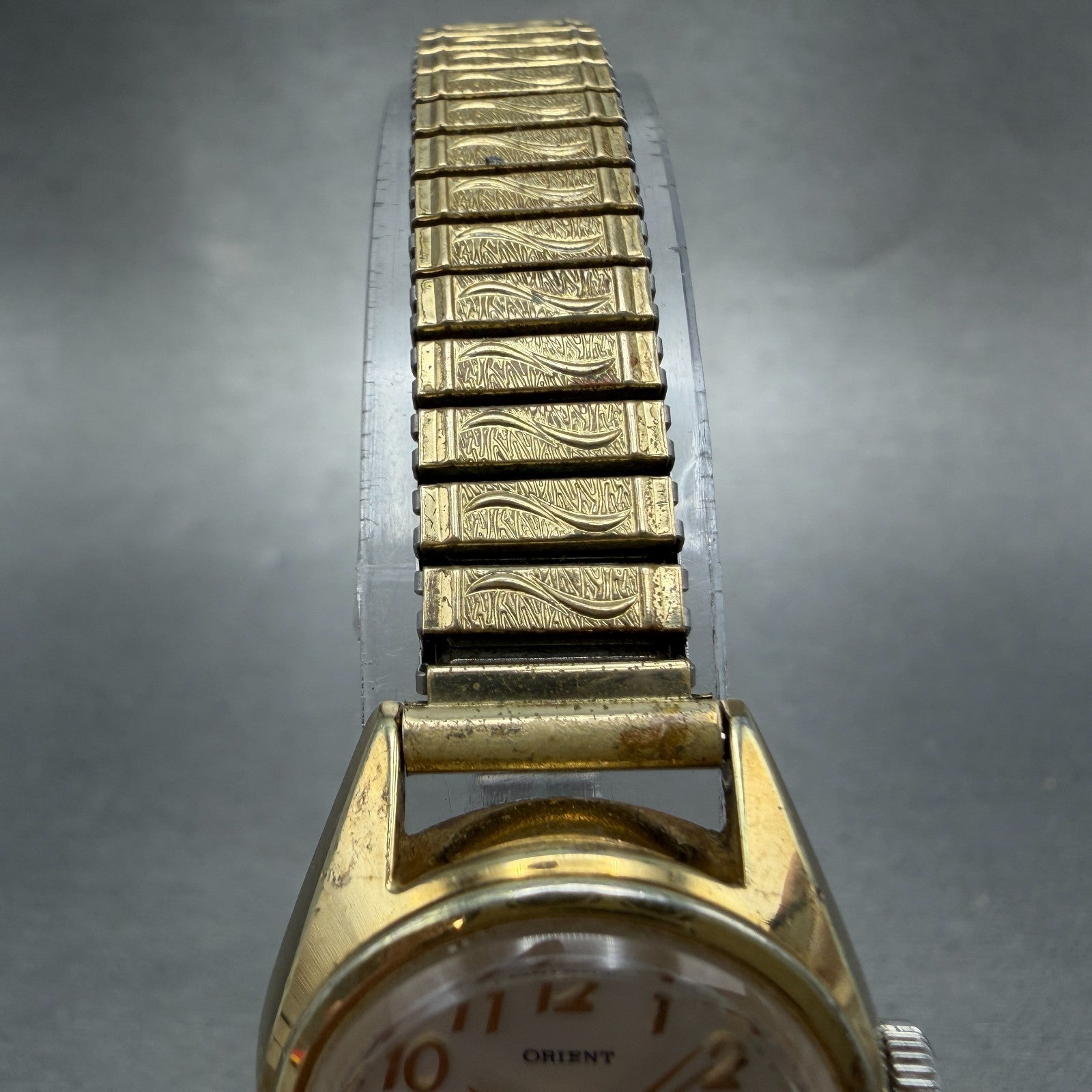 Orient Watch Women 24mm White Dial Gold Tone Round Manual E121510-00CA Runs VTG4