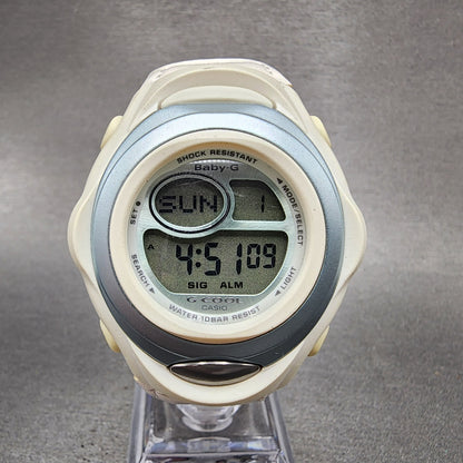 Casio BabyG BGC100 Watch Women 38mm Digital White Tone Round New Battery1
