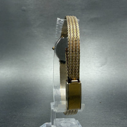 Lucien Piccard Dufonte Watch Women 17mm Champagne Dial Gold Diamond Bezel NewBat7