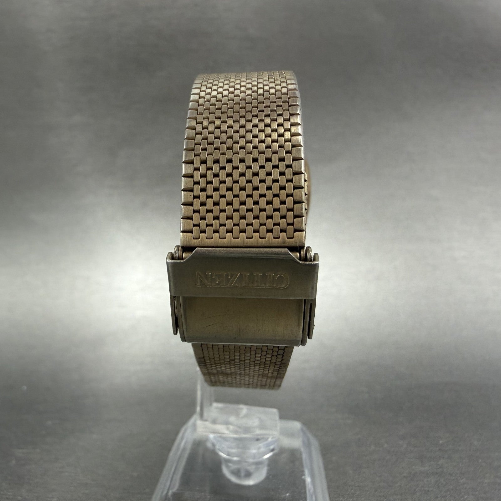 Citizen CQ Tank Watch Men 30mm Champagne Dial Gold Tone Rectangle New Batt VTG7