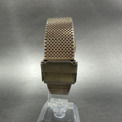 Citizen CQ Tank Watch Men 30mm Champagne Dial Gold Tone Rectangle New Batt VTG7