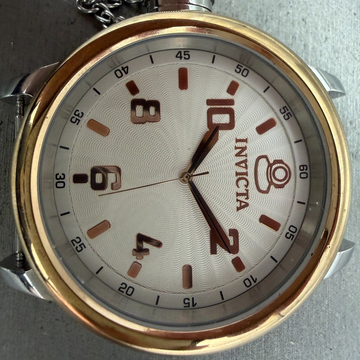 Invicta Russian Diver Watch Men 49mm White Dial Two Tone Round 10472 New Battery1