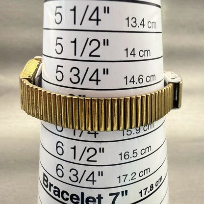 Seiko SX Watch Women 18mm Gold Dial Gold Tone Round 2Y01-0A70 New Battery VTG9
