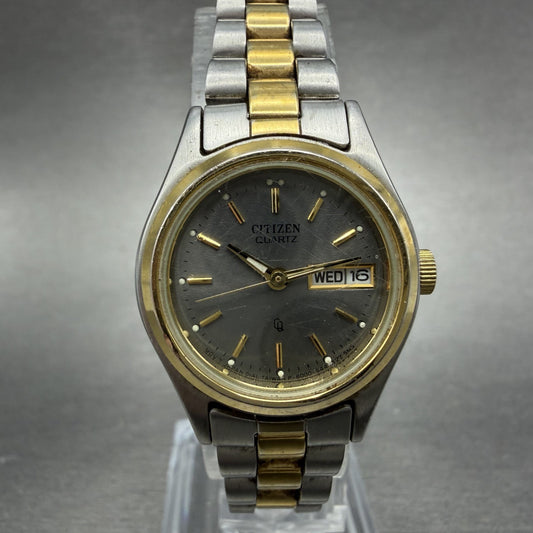 Citizen CQ Watch Women 24mm Gray Dial Two Tone Daydate 6000-K04069 New BatteryAB0
