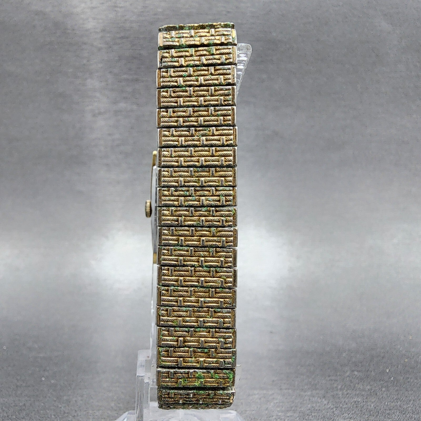 VTG Seiko Tank Watch Women 17mm Champagne dial Gold Tone Rectangle Manual Wind7
