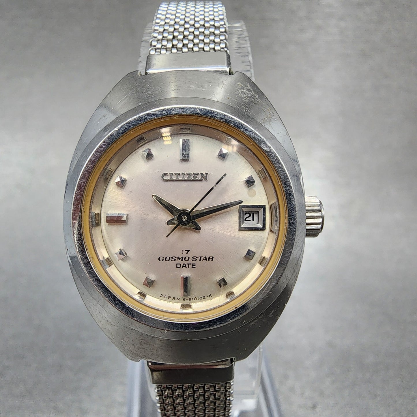 Citizen Cosmo Star Watch Women 24mm Silver Dial Silver Tone Date Manual Runs0