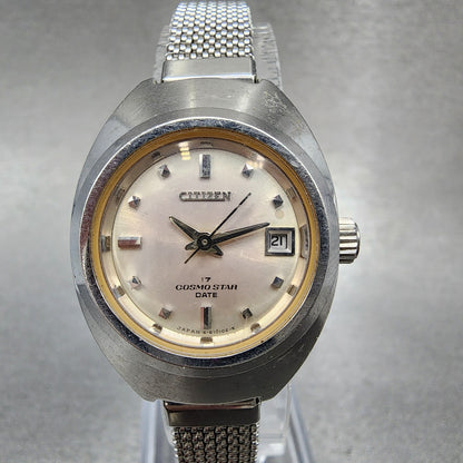 Citizen Cosmo Star Watch Women 24mm Silver Dial Silver Tone Date Manual Runs0