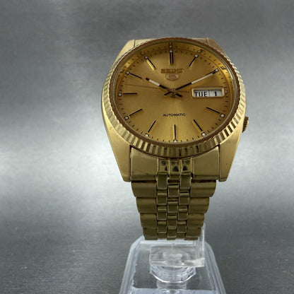 Seiko 5 Automatic President Watch Men 36mm Champagne Dial Two Tone Daydate Runs5