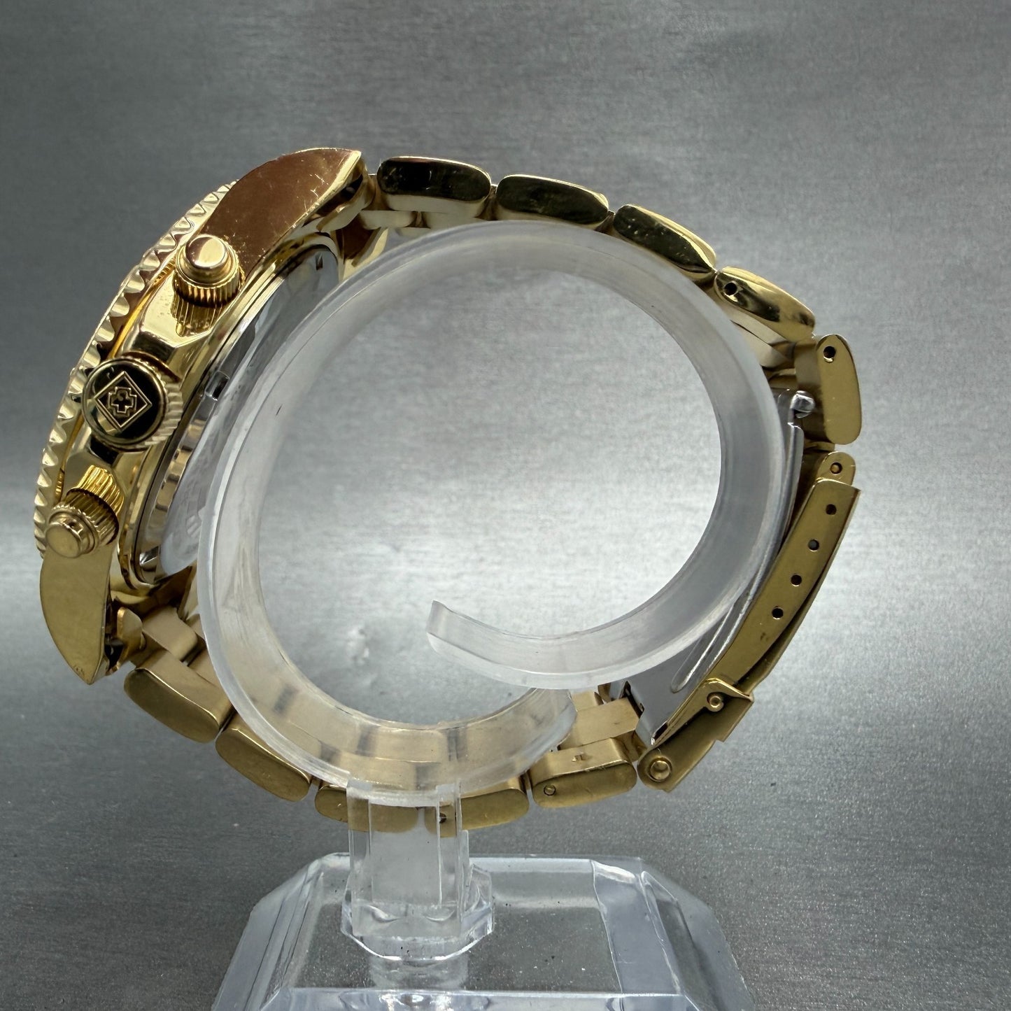 Invicta Pro Diver 1774 Chronograph Watch Men 44mm Champagne Dial Gold Tone Runs6