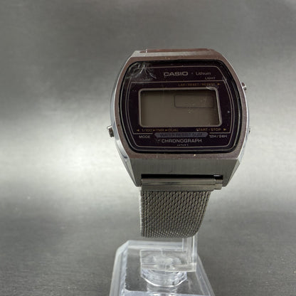 Casio W-90 Watch Men 35mm Digital Silver Tone Rectangle Chronograph VintagePARTS6
