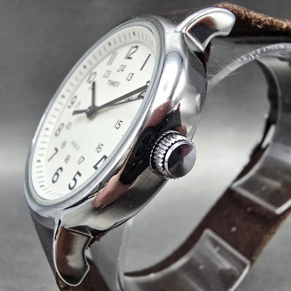Timex Weekender Watch Men 38mm White Dial Silver Round New Battery T2N8932