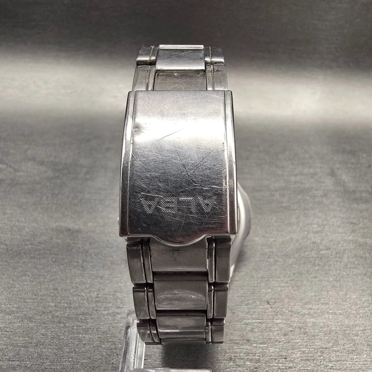 Seiko Alba Watch Men 41mm White Dial Silver Tone Daydate Round V743-8B60 New Bat7