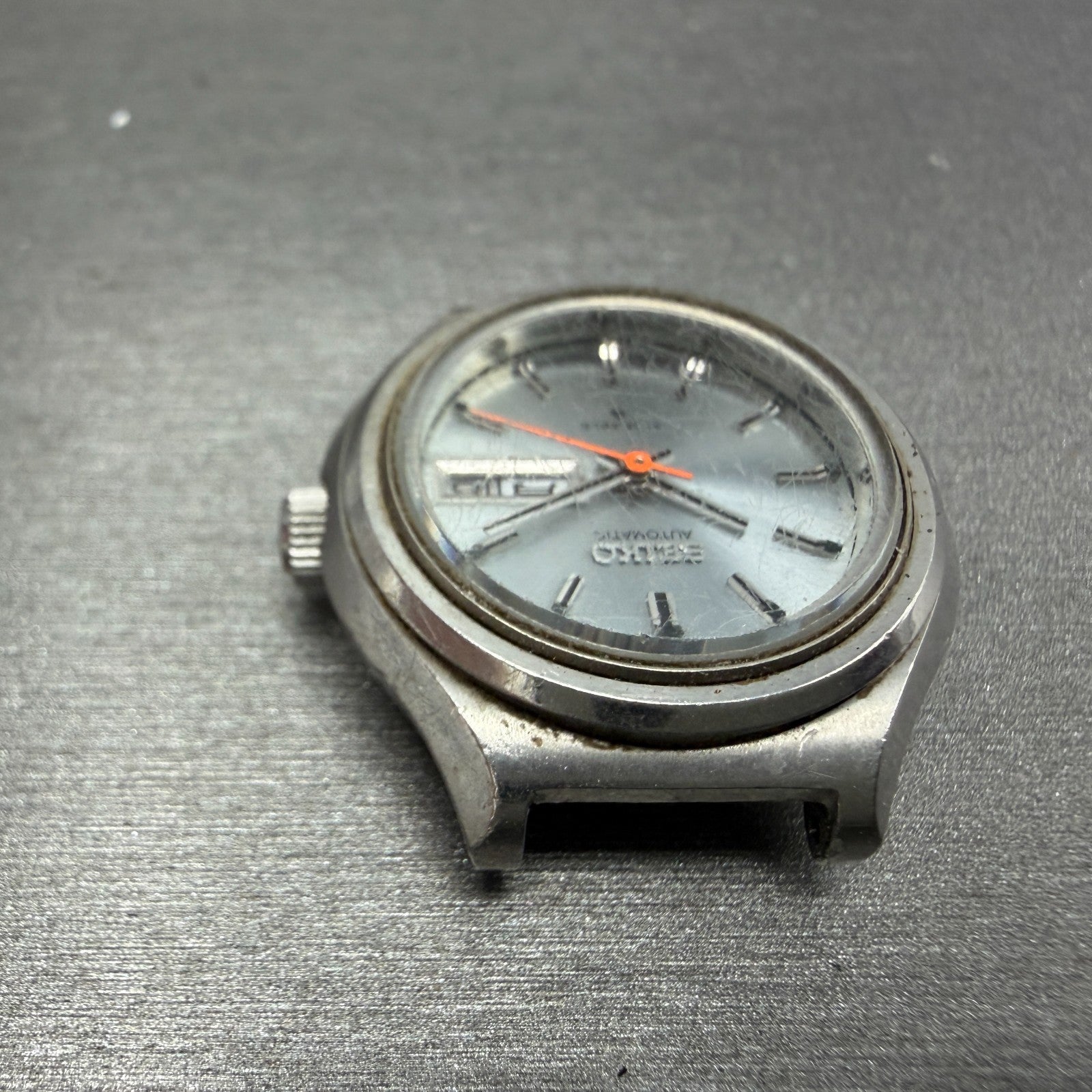 Seiko Automatic Watch Women 24mm Gray Dial Silver Tone Daydate 2706-0010 Runs4