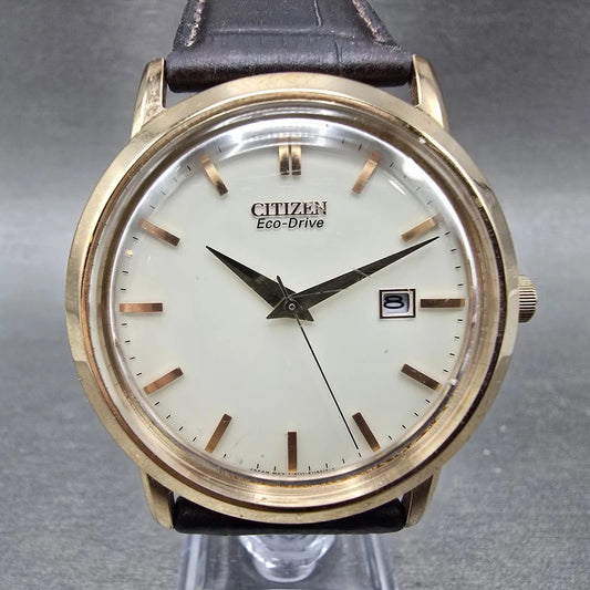 Citizen Eco-Drive Watch Men 40mm White Dial Rose Gold Tone Date E111-S079748 Run0