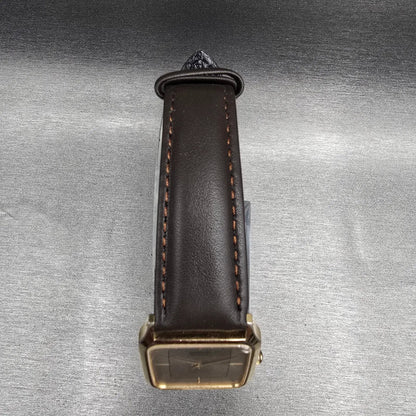 Seiko Tank Watch Men 26mm Silver Dial Gold Tone Rectangle 6530-5500 New Battery4