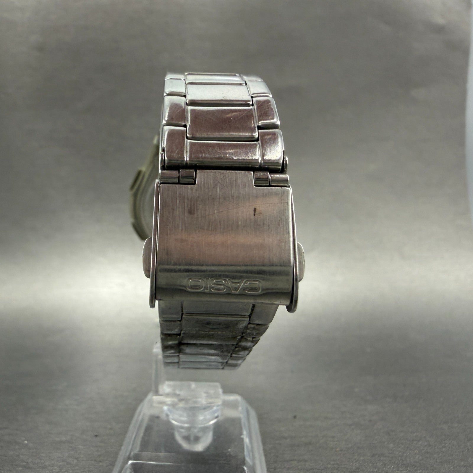 Casio Wave Ceptor Solar Watch Men 41mm White Dial Analog Digital Steel Runs KPO7