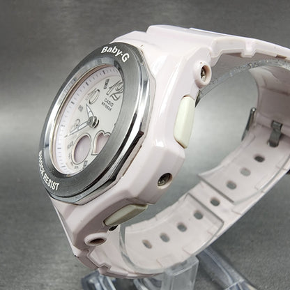 Casio BabyG Watch Women 38mm White Dial White Case Round BGA100 New Battery2
