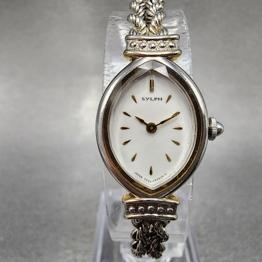 Citizen Sylph Watch Women 17mm White Dial Two Tone Oval 5420F42287 New Battery0