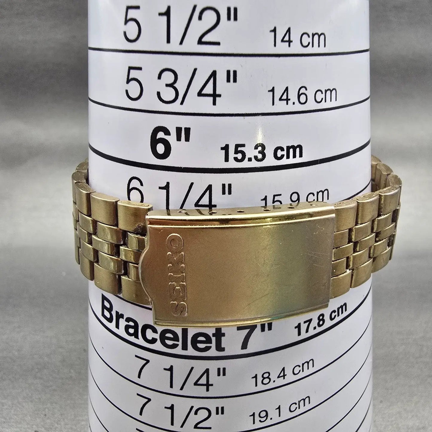 Seiko SQ Watch Men 35mm Gold Dial Gold Tone Daydate Round 5Y23-8049 New Battery9