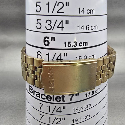 Seiko SQ Watch Men 35mm Gold Dial Gold Tone Daydate Round 5Y23-8049 New Battery9