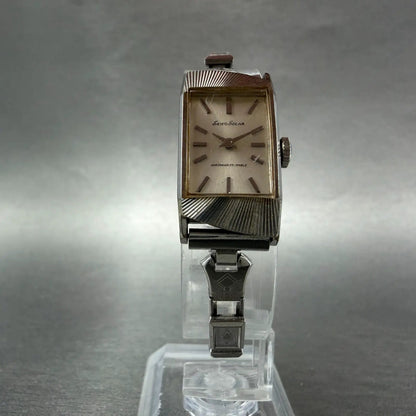 Seiko Solar Tank Watch Women 16mm Silver Dial Silver Tone Manual 1000-3030 Runs5