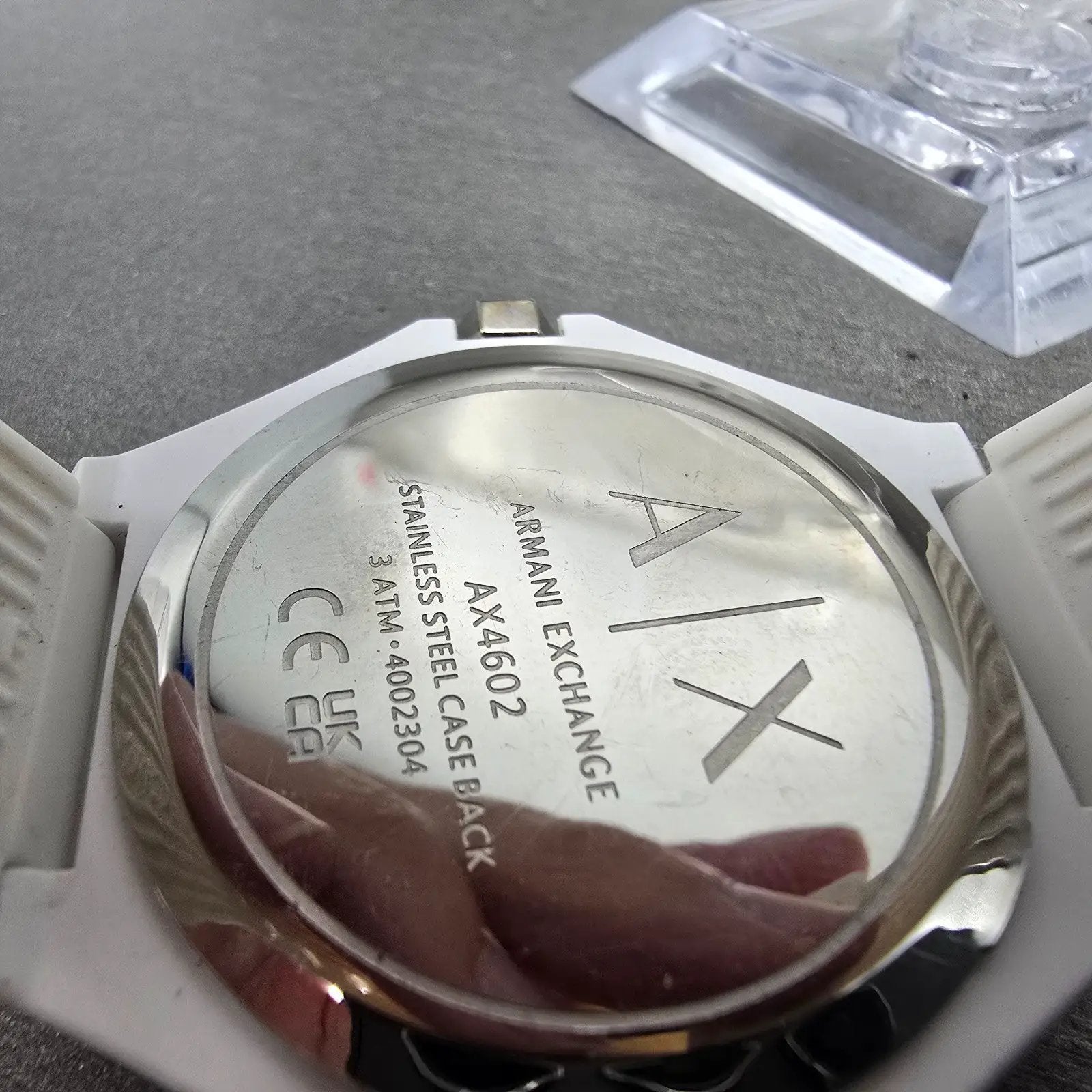 Armani Exchange Andrea Watch Men 42mm White Dial White Tone Octagon New Battery9