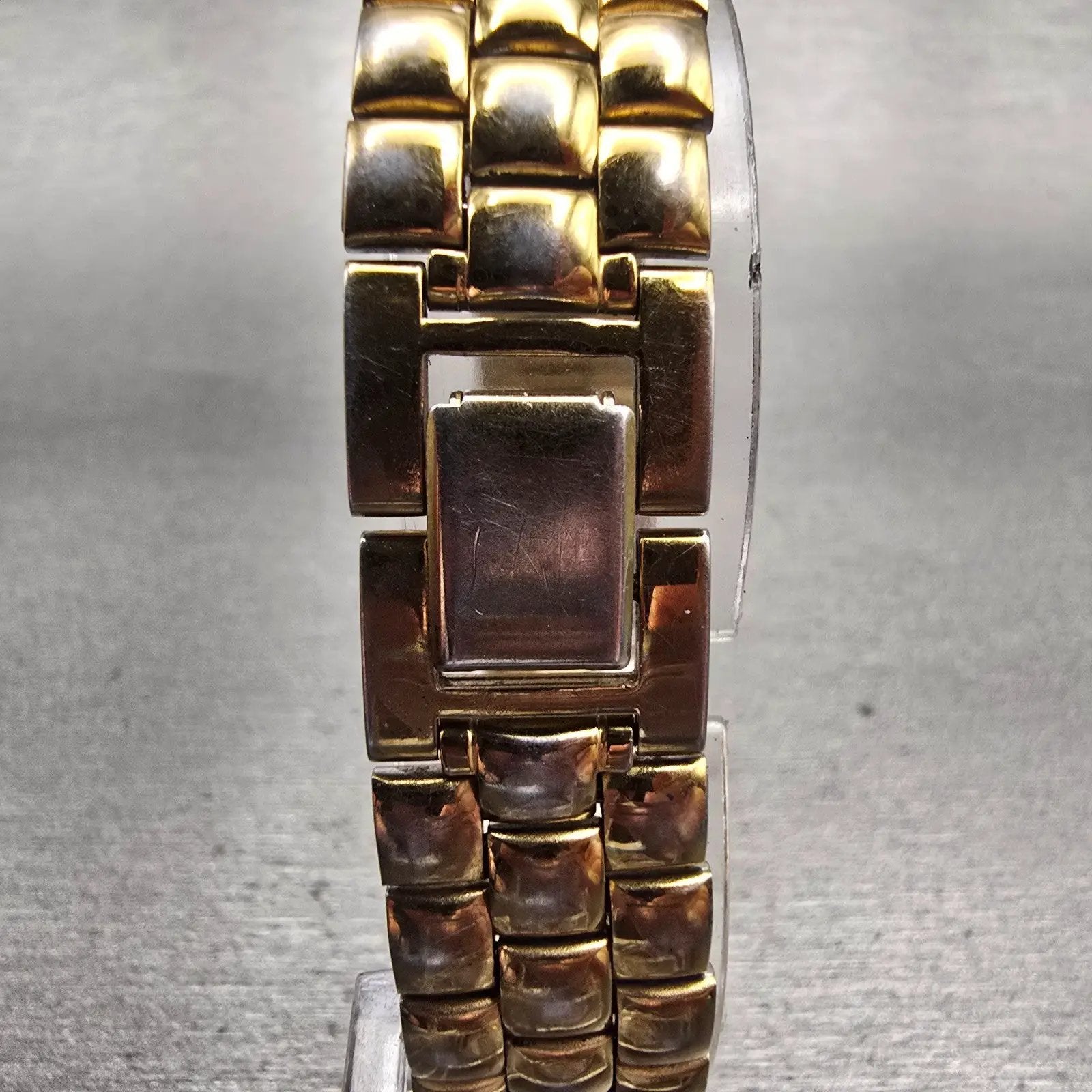 Seiko Watch Women 16mm Champagne Dial Gold Tone Rectangle 1N00-5G09 New Battery7