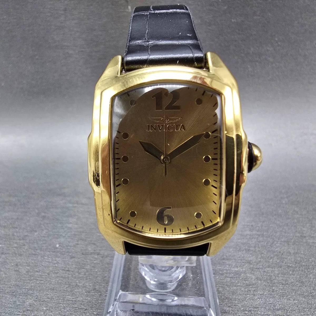 Invicta Lupah Watch Women 29mm Gold Dial Gold Tone Oval 35349 New Battery0