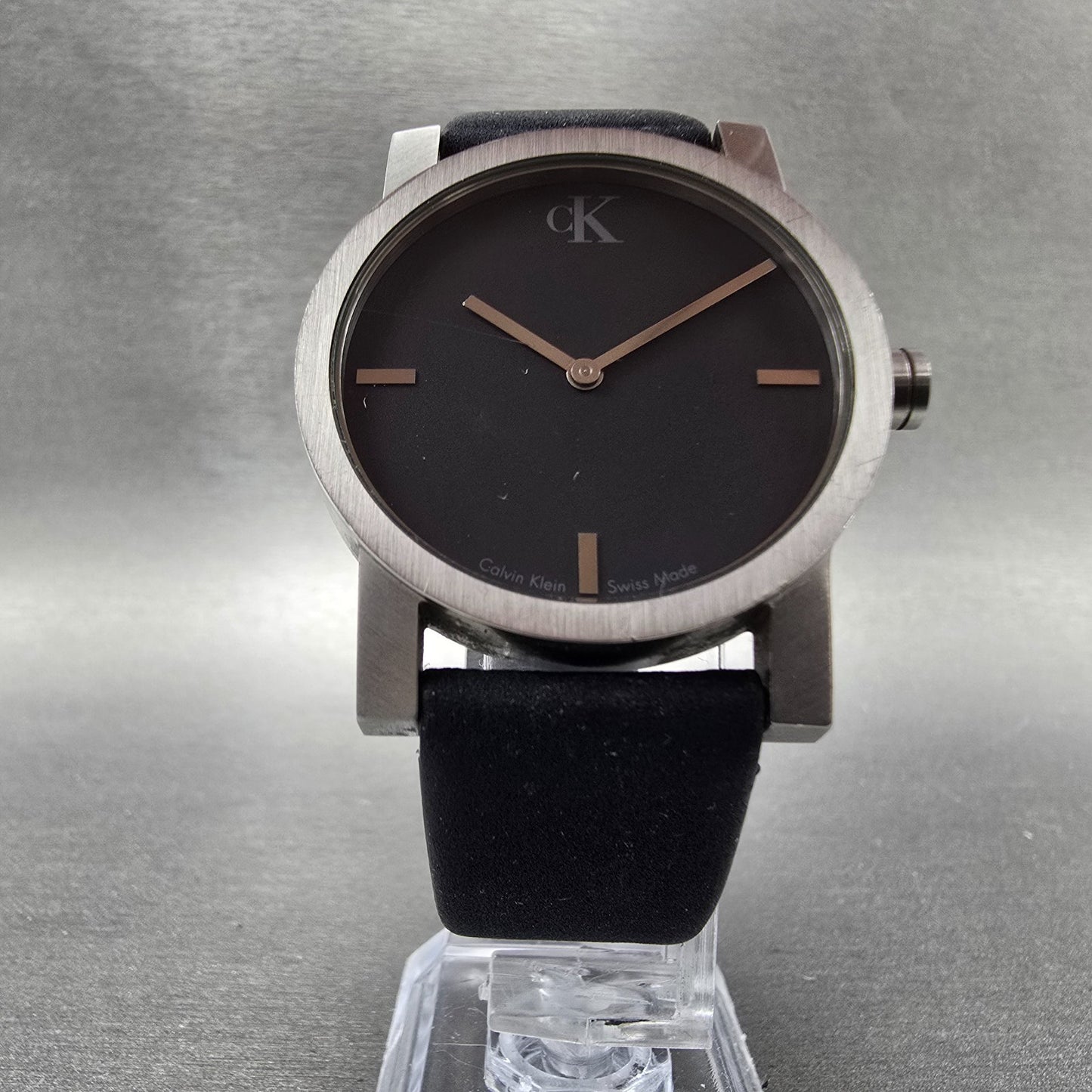Calvin Klein Watch Men 35mm Gray Dial Silver Tone Round K7111 PARTS6