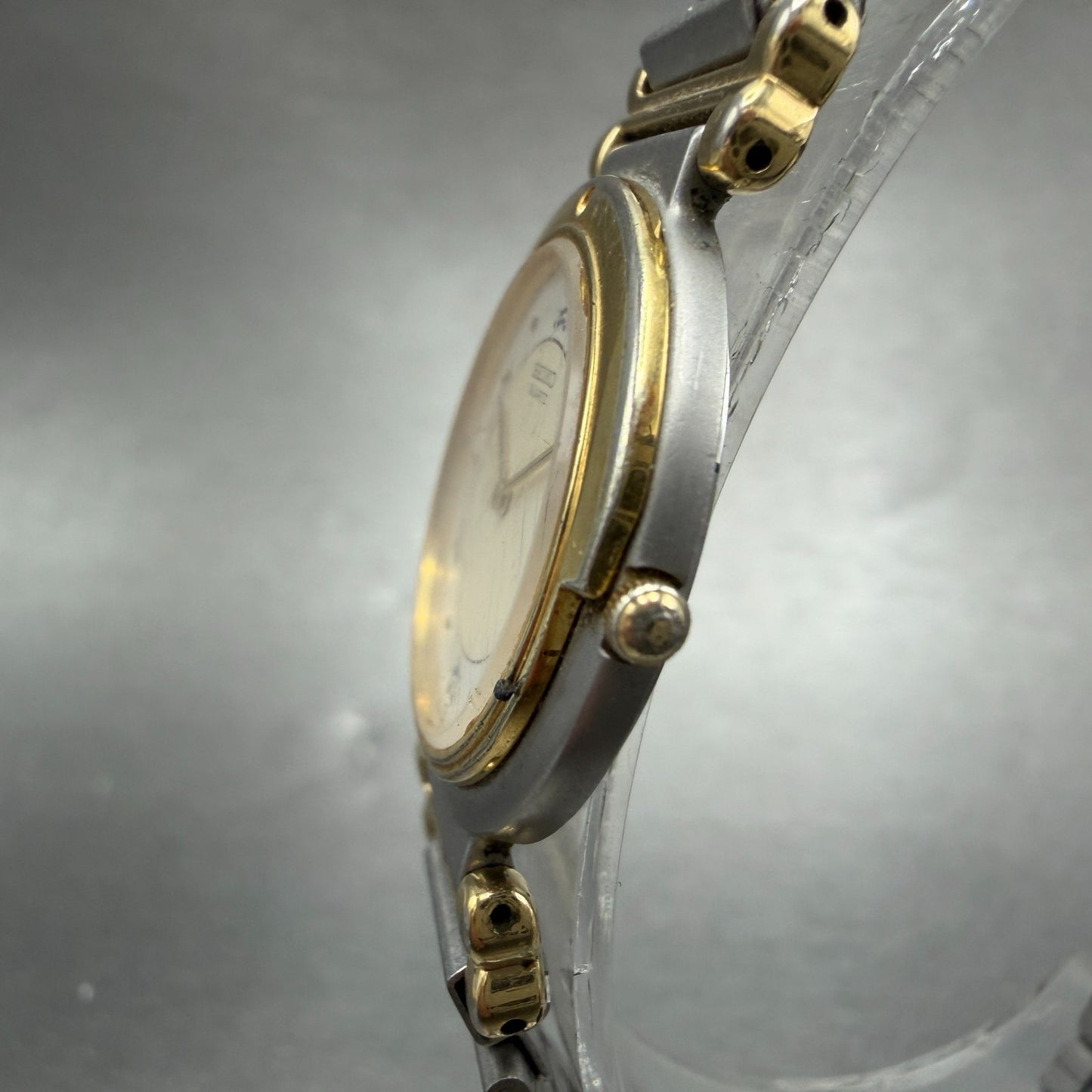 Seiko Watch Women 26mm White Dial two Tone Round 7320-0279 New Battery Vintage2