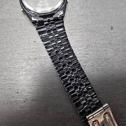 Seiko Digital Watch Men 33mm LCD Black Tone Alarm Chronograph A904-5019 PARTS15