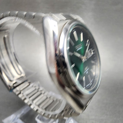 Seiko DX Automatic Watch Men 37mm Green Dial Steel Daydate 70098762 Runs3
